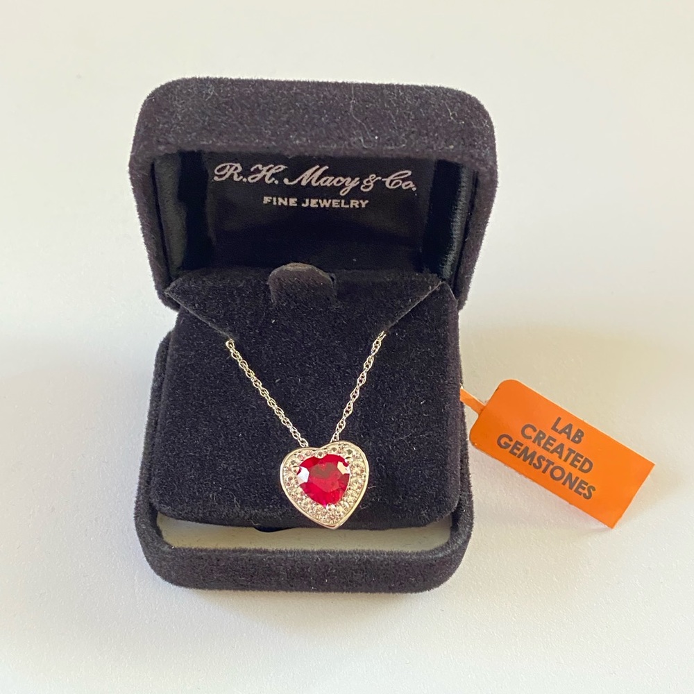 🆕 Bridge gemstone RUBY heart 925 sterling silver - Picture 3 of 6